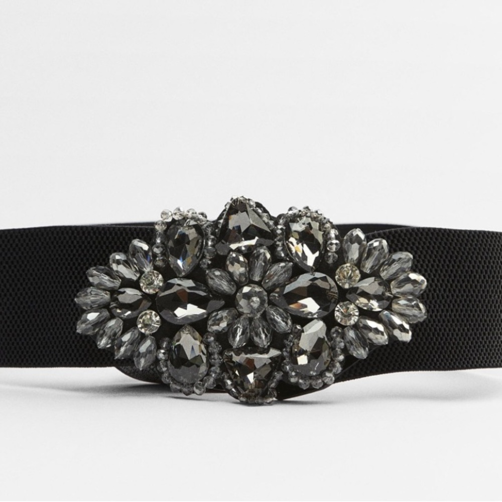 Zara Elastic Rhinestone belt - Picture 4 of 6